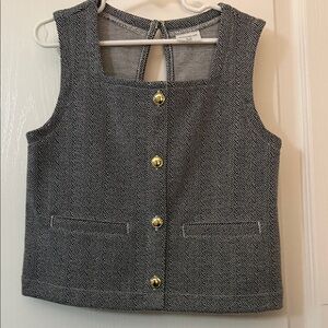 Abercrombie Kids Gray Herringbone Vest